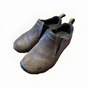 Merrell Shoes Kids Size 5.5 Jungle Moc Casual Sneaker Brown Leather Slip On